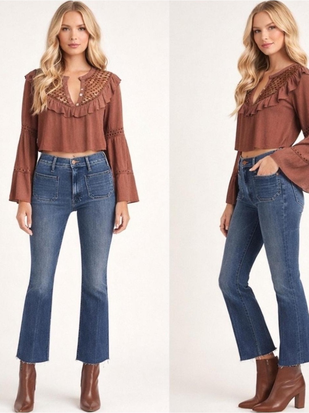 MOTHER The Hustler Patch Pocket Ankle Fray Denim Jeans